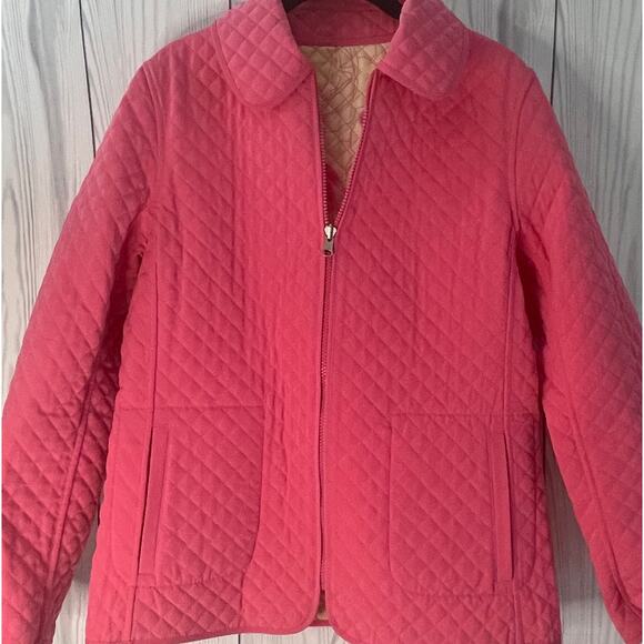 ESPIRIT VTG Quilted Floral Reversible Pink Jacket Sz Small - Picture 1 of 9